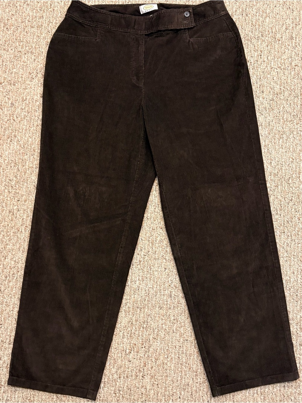 Talbots Women’s Dark Brown Corduroy Pants - Classic Straight Leg Misses Plus
